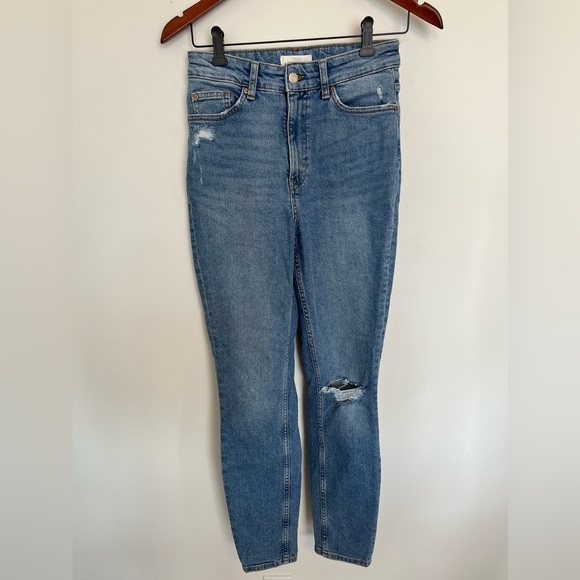H&M Classic skinny distressed Blue Jeans size 6 - Picture 3 of 5